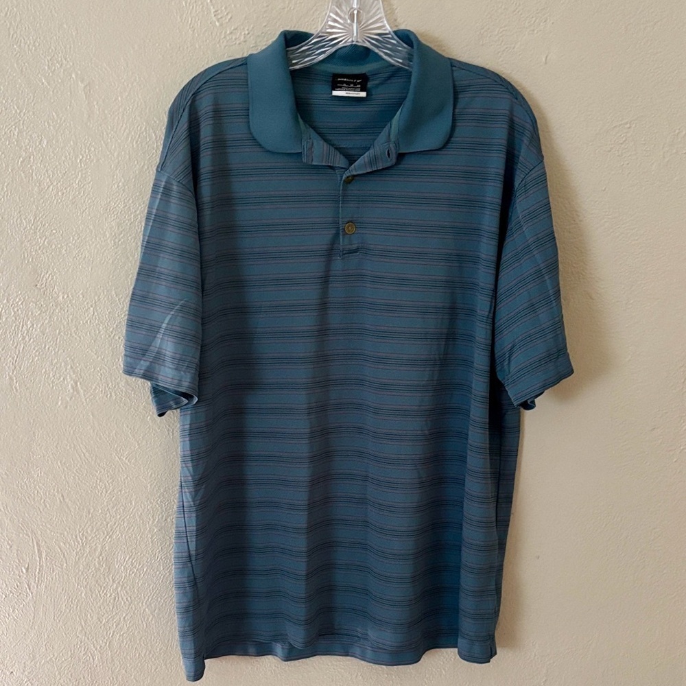 NikeFitDry Golf Polo Shirt Blue Mens XL